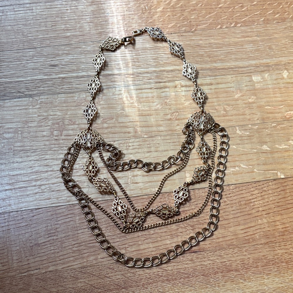 Gold Multi-Layer Statement Necklace - Women Jewelry